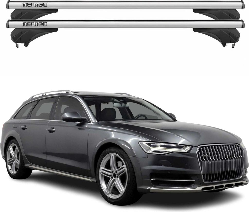 Menabo Dachträger Grundtäger für Audi A6 4G Allroad 2012-2018 Alu Silber 2 tlg