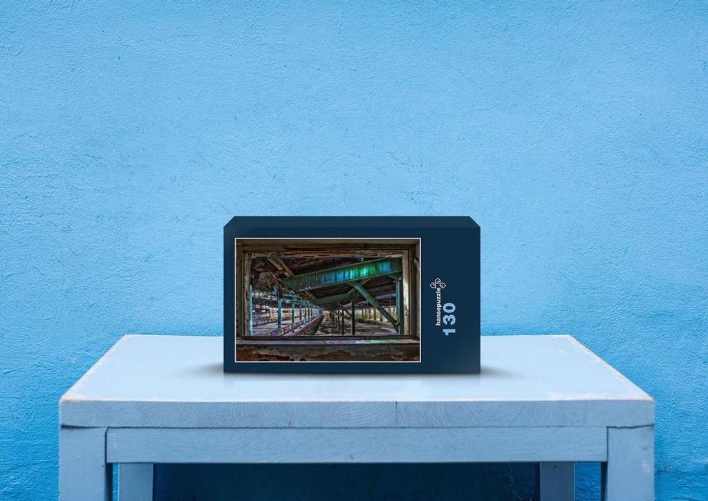 hansepuzzle 69287 - Alter Bahnhof Puzzle, 130 Teile, Gebäude, 28,7 x 20,0cm mit hochwertiger Aufbewahrung, Kartonbox & Beutel