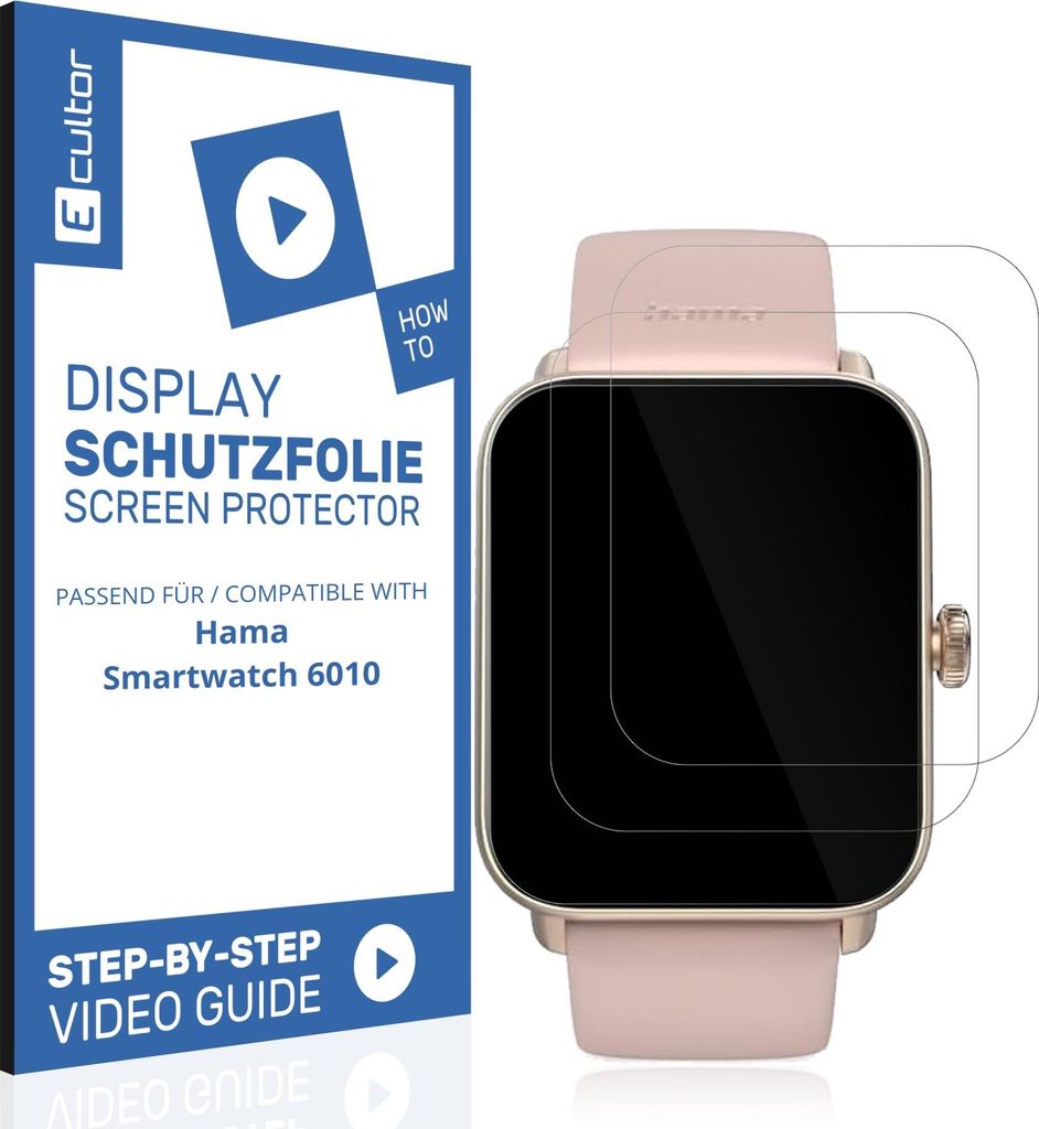 2x 3D Schutzfolie Matt für Hama Smartwatch 6010 Display Flexibel Full Cover