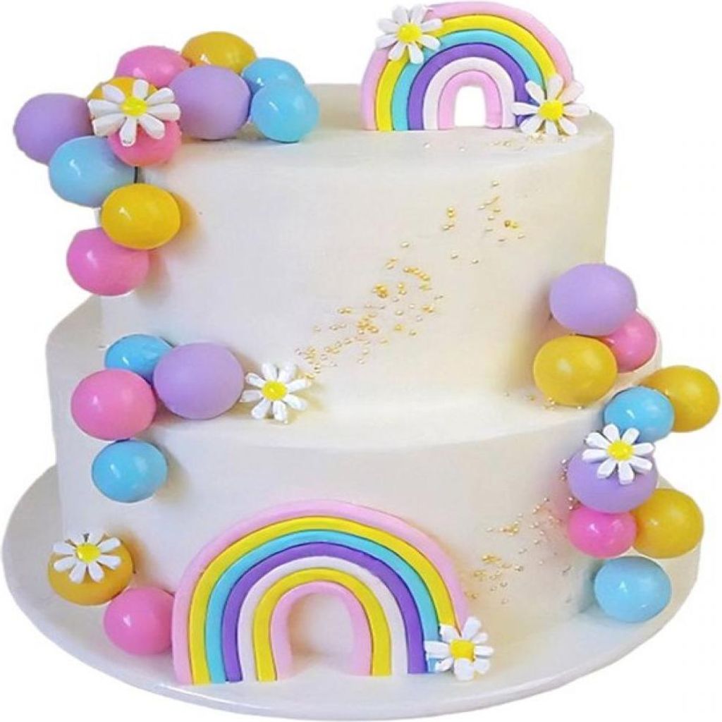 Polymer Clay Regenbogen Kuchen Dekoration Einsatz Kinder Geburtstag Party Ornamente