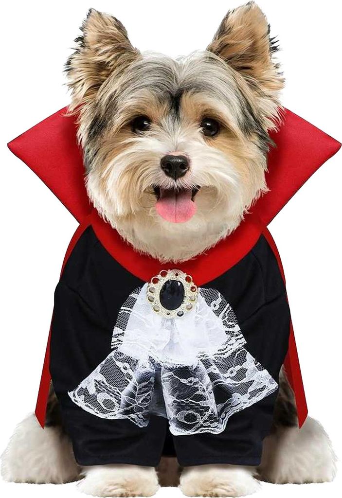 Fiestas Guirca - "Wooferatu" Hundekostüm FG130 (S- Chest: 13 in-18 in) (Schwarz/Rot)