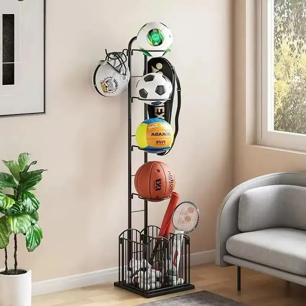 Support de rangement vertical pour ballons de sport en acier inoxydable