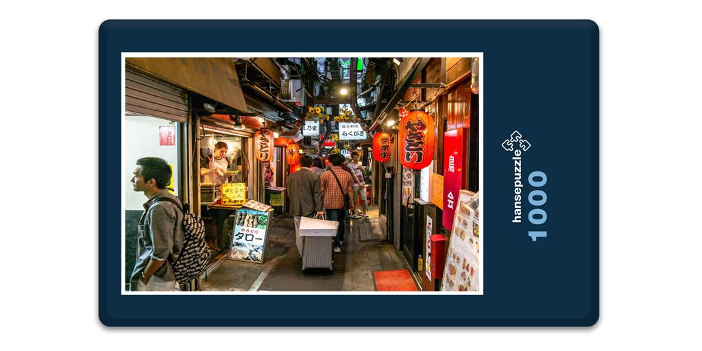 hansepuzzle 15982 - Tokyo bei Nacht Puzzle, 1000 Teile, Orte, 60,0 x 46,0cm mit hochwertiger Aufbewahrung, Kartonbox und wiederverschließbarem Beutel