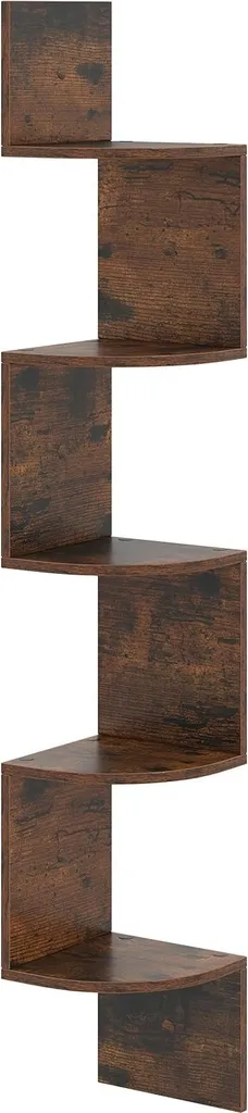 Étagère murale d'angle pour ranger sans encombrer le sol marron vintage