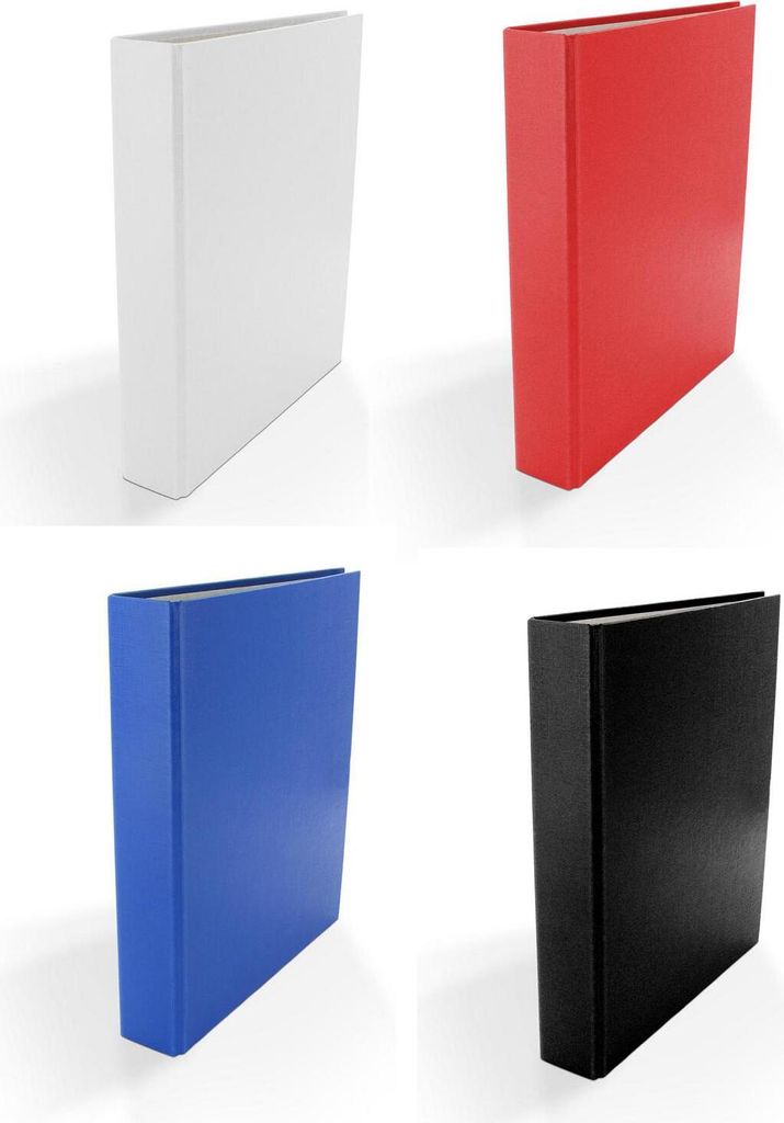 4x Ringbuch / DIN A5 / 2-Ring Ordner / Farbe: je 1x weiß, rot, blau und schwarz