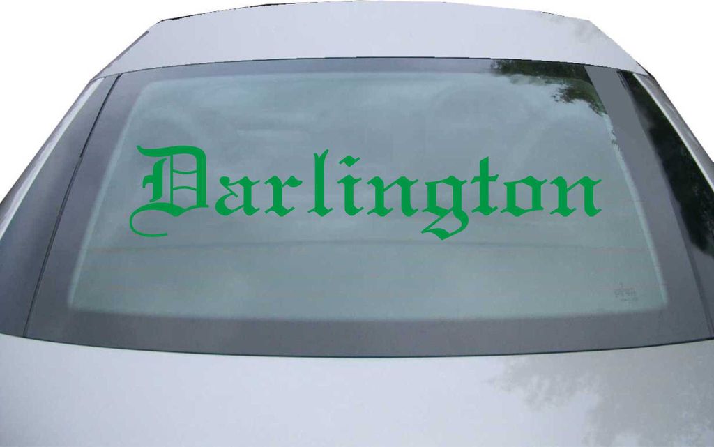 Indigos UG - Aufkleber Heckscheibe & Motorklappe DE6615 - grün - 600x120 mm - Darlington - Auto Scheiben Fenster Heckklappe Tuning Racing JDM - Di...