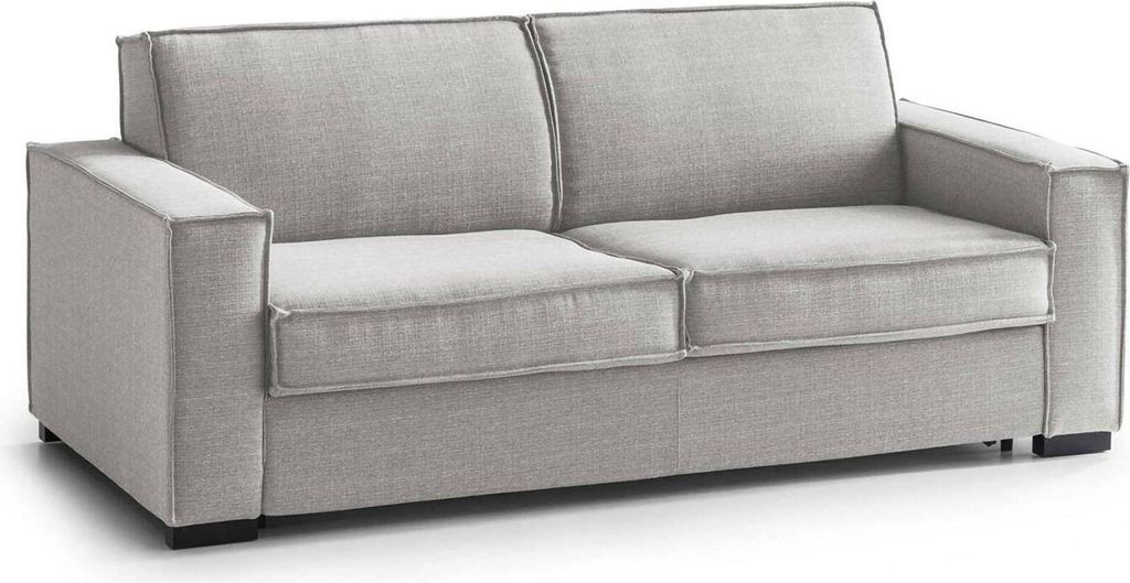 Festes Sofa Daarn, 3-Sitzer-Sofa, 100% Italy, Wohnzimmersofa aus Stoff, mit schmalen Armlehnen, Cm 200x95h90, Grau