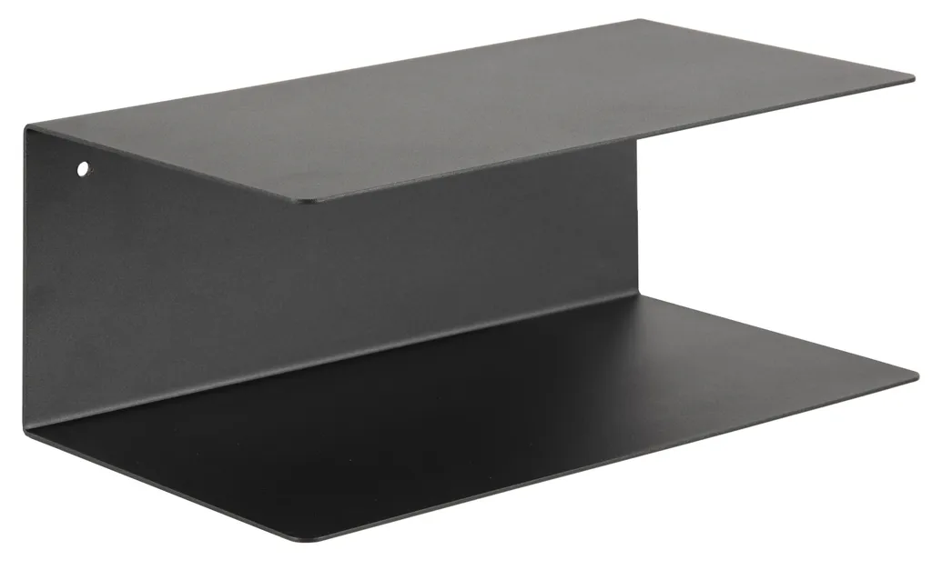 Wandregal Joliet : Étagère murale en métal noir pour salon et bureau