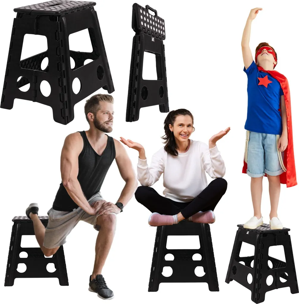 Chaise pliante d'appoint compacte avec pieds antidérapants de 39 cm - 4