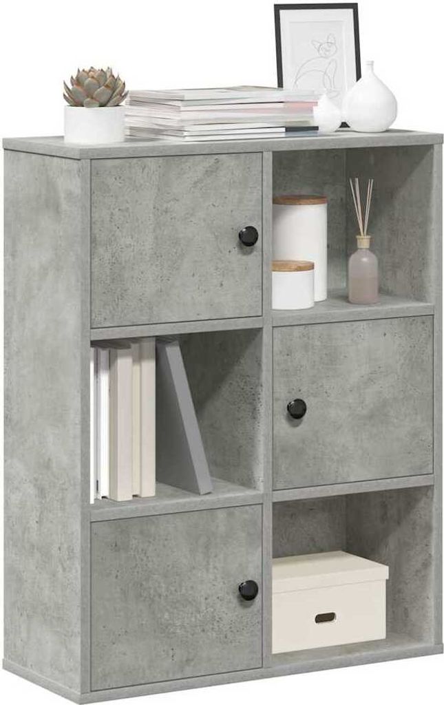 Maison Exclusive - Bücherregal Betongrau 60x24x76,5 cm Holzwerkstoff