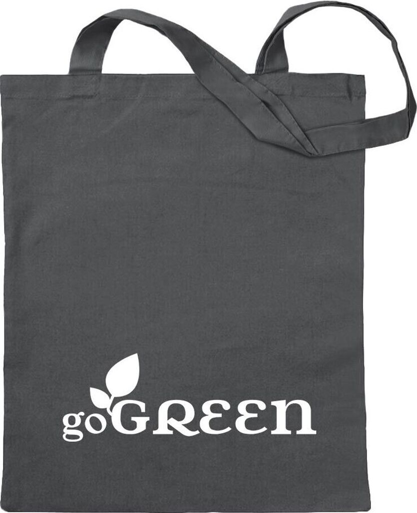 Kiwistar - Baumwolltasche - stahlgrau - go Green - Tragetasche Stoffbeutel Umhängetasche Langer Henkel