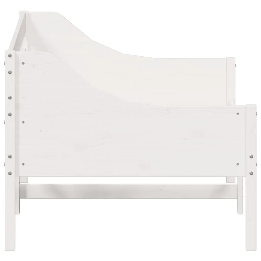 Lit de jour en pin massif blanc 80x200 cm - Structure de lit robuste