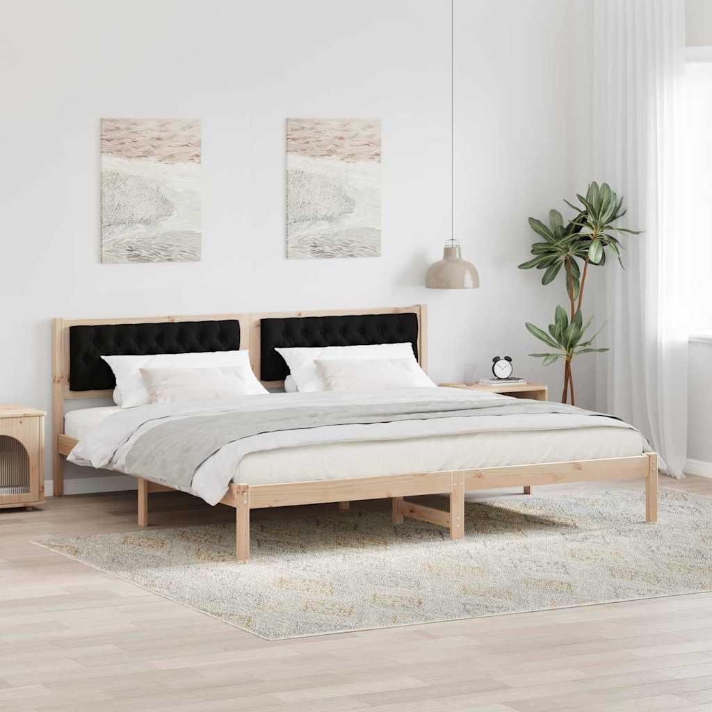 Maison Exclusive - Bettrahmen Schwarz 200 x 200 cm Massives Kiefernholz