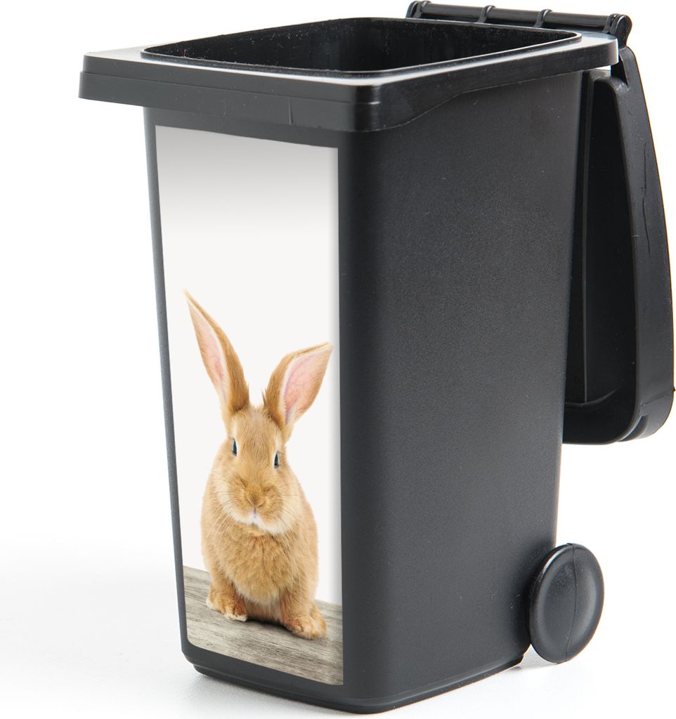 MuchoWow Mülltonnenaufkleber Kaninchen - Babykaninchen - Tiere - Kinder - Mädchen - Jungen 44x98 cm - Containeraufkleber - Aufkleber - Müllton...