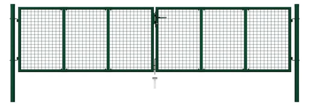 Mesh Gartentor Doppelflügeltor Zauntor Hoftor Zauntür Gartenpforte Einfahrtstor Tor Stahl, 390 x 100 cm