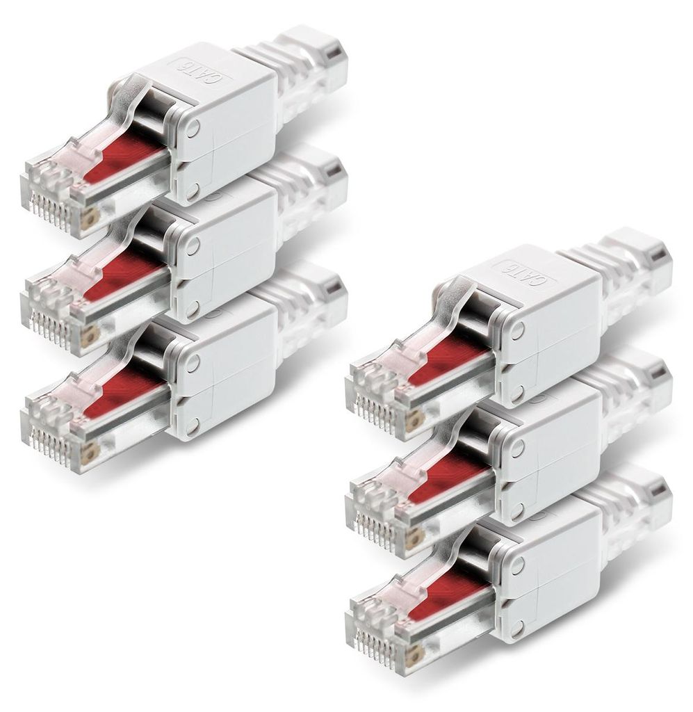 NEXMEX 6x Netzwerkstecker Cat6 RJ45 Stecker Netzwerk Produktbild 