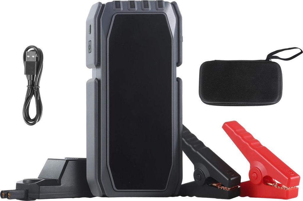 SucceBuy Tragbare Starthilfe Powerbank, 1500A Spitzenstrom mit LED-Lampe & Kabel für Motoren bis 6L Benzin/4L Diesel, Schnellladefunktion & Sicher...