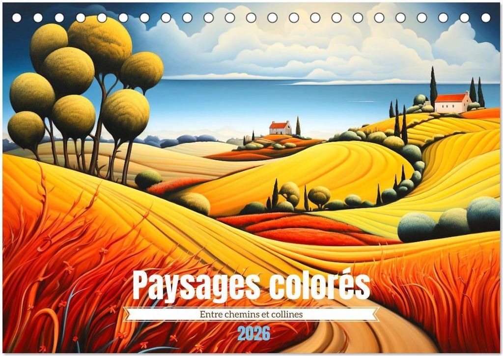 Paysages colorés (Calendrier de bureau 2026 DIN A5 vertical), CALVENDO calendrier mensuel
