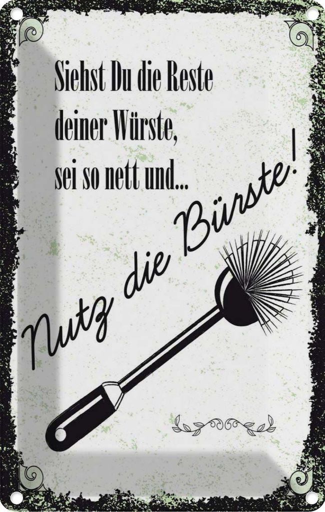 vianmo Blechschild 18x12 cm lustig siehst du Reste nutz Bürste Witz Humor Spaß