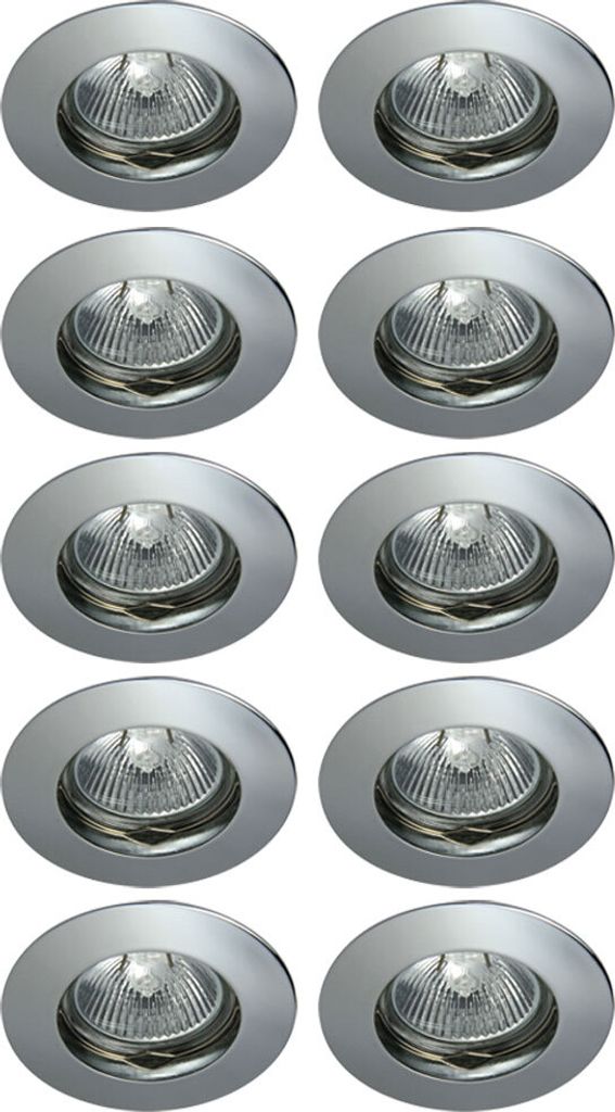10 x Einbaustrahler Einbauleuchte DITO DS02B Chrom rund Produktbild 