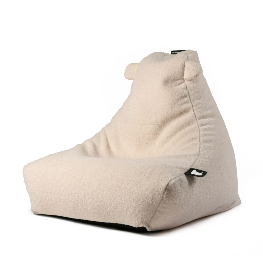 Extreme Lounging - b-bag mini-b teddy - Sitzsack für Kinder - Indoor - weich und bequem - elfenbein