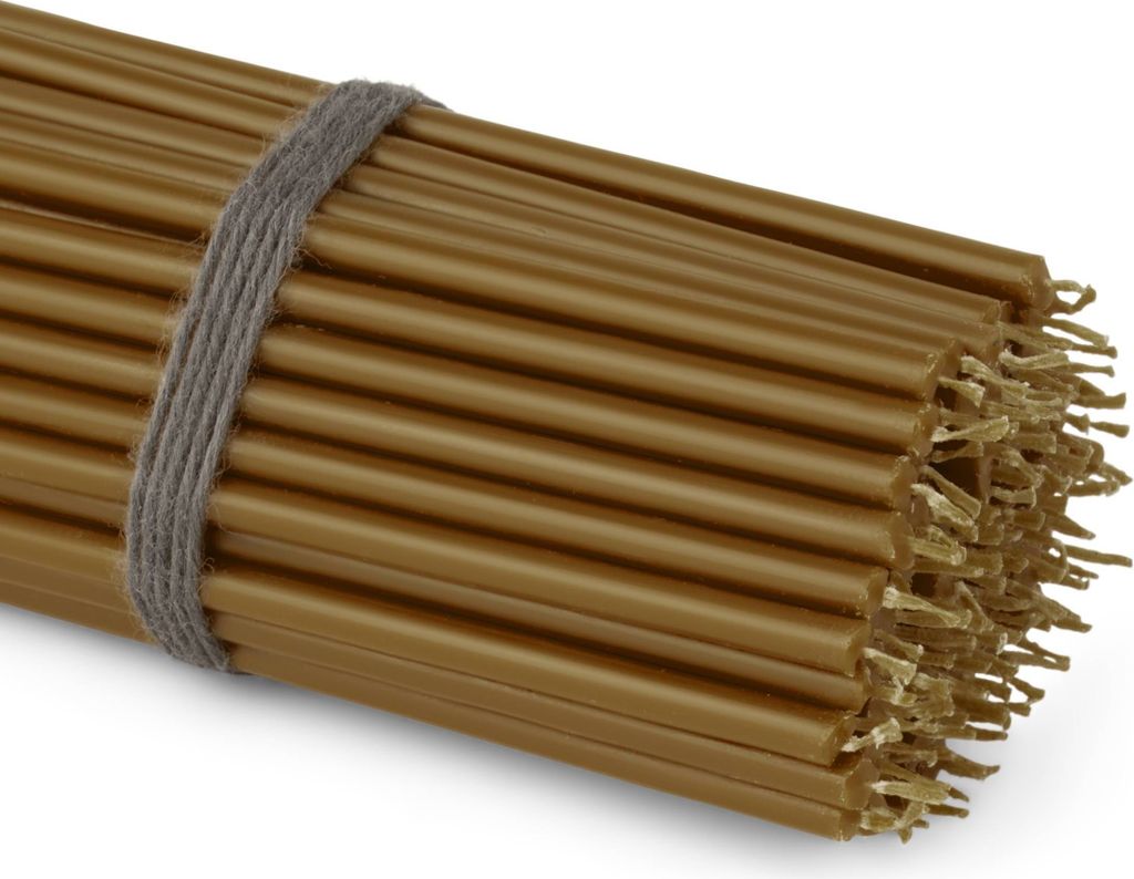 100x Stabkerzen braun Rußfrei Tropffrei dünn L 16cm Premium Paraffinwachs 36114