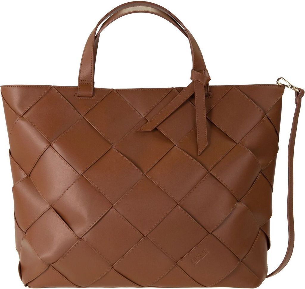 CINQUE Leder Henkeltasche Umhängetasche Claudia Shopper Brown braun