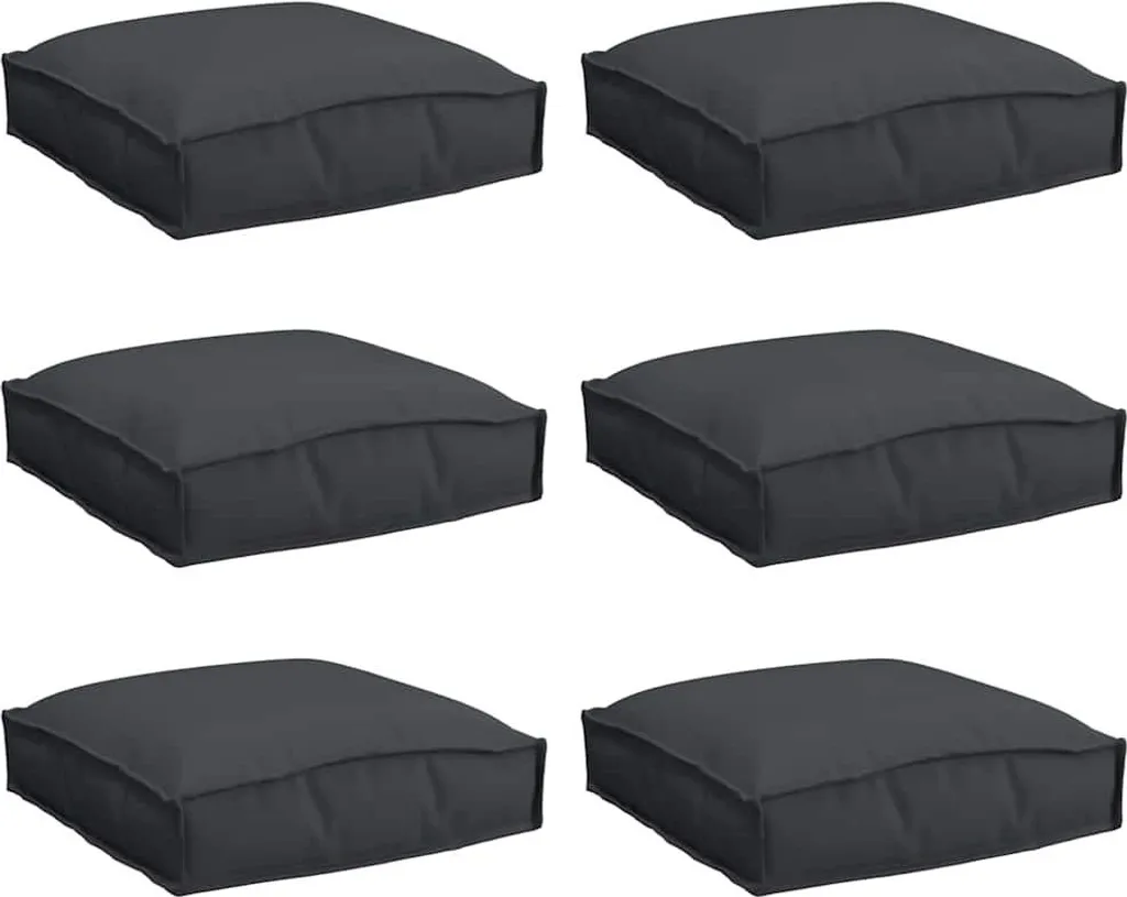 vidaXL Cuscino per pallet per sedile adatto 6 pezzi Nero 40 x 40 x 8 cm