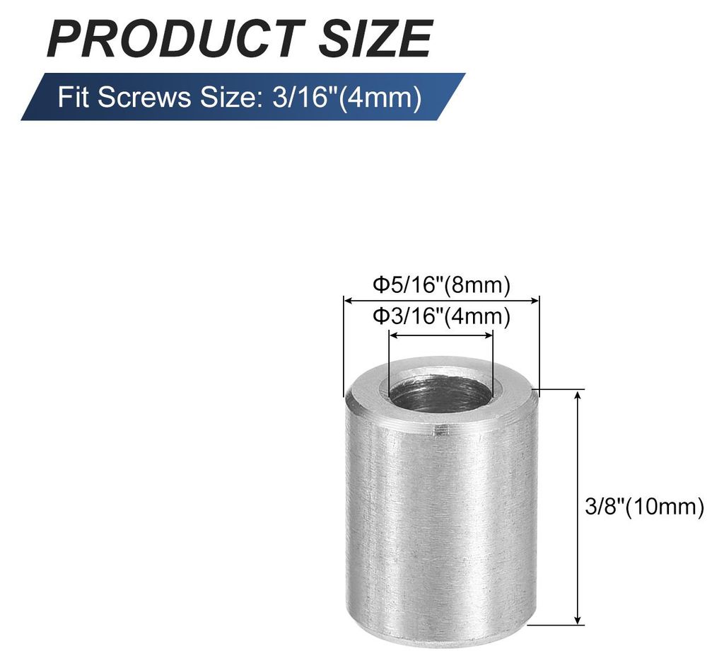10 Stš¹ck Distanzhš¹lsen Abstandshalter Edelstahl, 4mm ID x 8mm OD x 10mmL 304 Edelstahl Runde Abstandshalter ohne Gewinde S?ulen fš¹r Schrau...