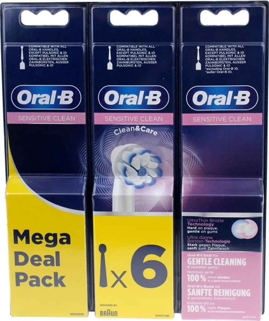 Brossettes Oral-B Sensitive Clean Souples avec CleanMaximizer - 10