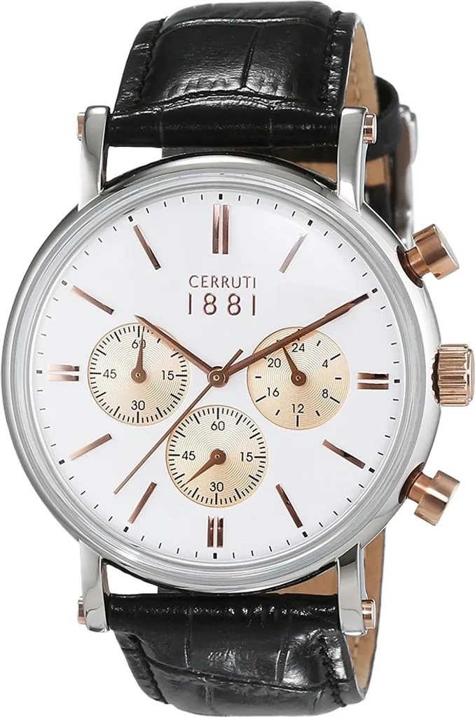 Montre Analogique pour Homme Cerruti Tremezzo Cadran Noir et Cuir Chic