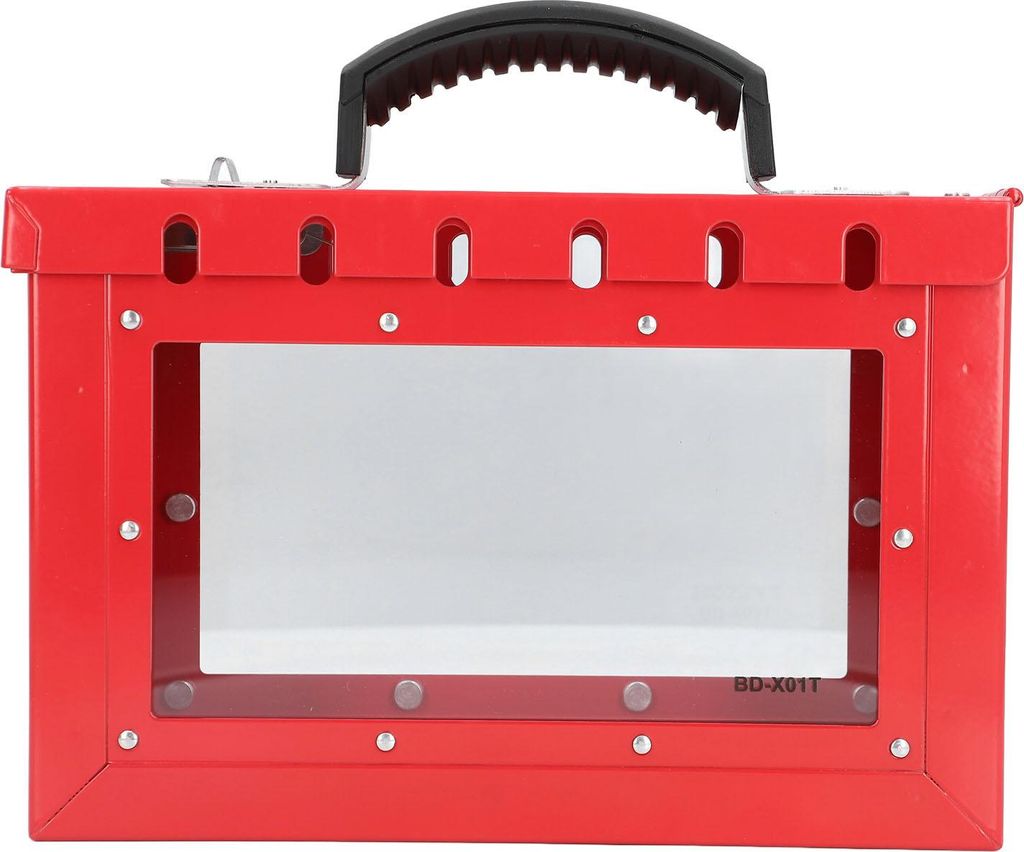 Lockout Tagout Group Lock Box Tragbares 12-Sicherheits-Vorhängeschloss, transparente Acryl-Stahlplatte