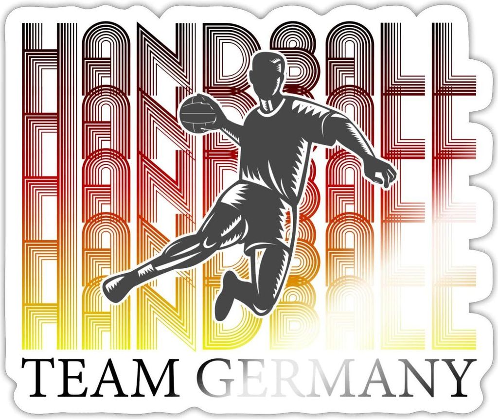 Spreadshirt Handball Team Germany Sticker Aufkleber, 10 x 10 cm, Weiß glänzend