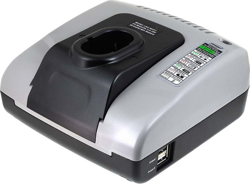 Powery Akku-Ladegerät mit USB für Makita Typ 1222