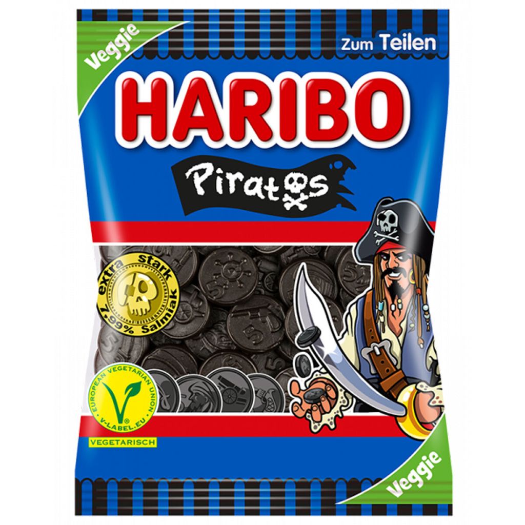 Haribo Piratos veggie Lakritztaler ohne künstliche Farbstoffe 175g