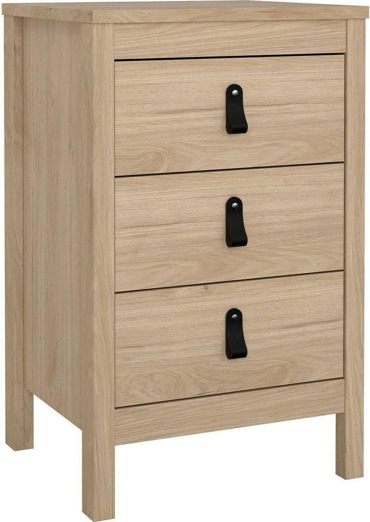 Nachttisch Lombardia, Niedrige Kommode, Tisch, Multifunktionaler Nachttisch, 44x38 h70 cm, Eiche