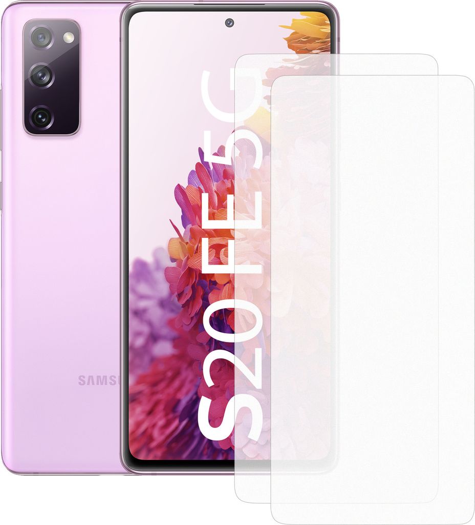 Zwei Stück (2x) Display-Schutzfolie Displayschutz-Glas 9H Glas für Samsung Galaxy S20 FE
