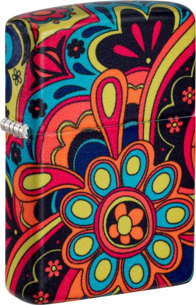 Zippo Feuerzeug Flower Power 60007172 buntes 540 Design, Sturmfeuerzeug Benzin