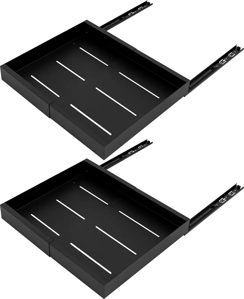 Rails coulissants 30cm noirs en métal pour tiroirs de rangement et bureau