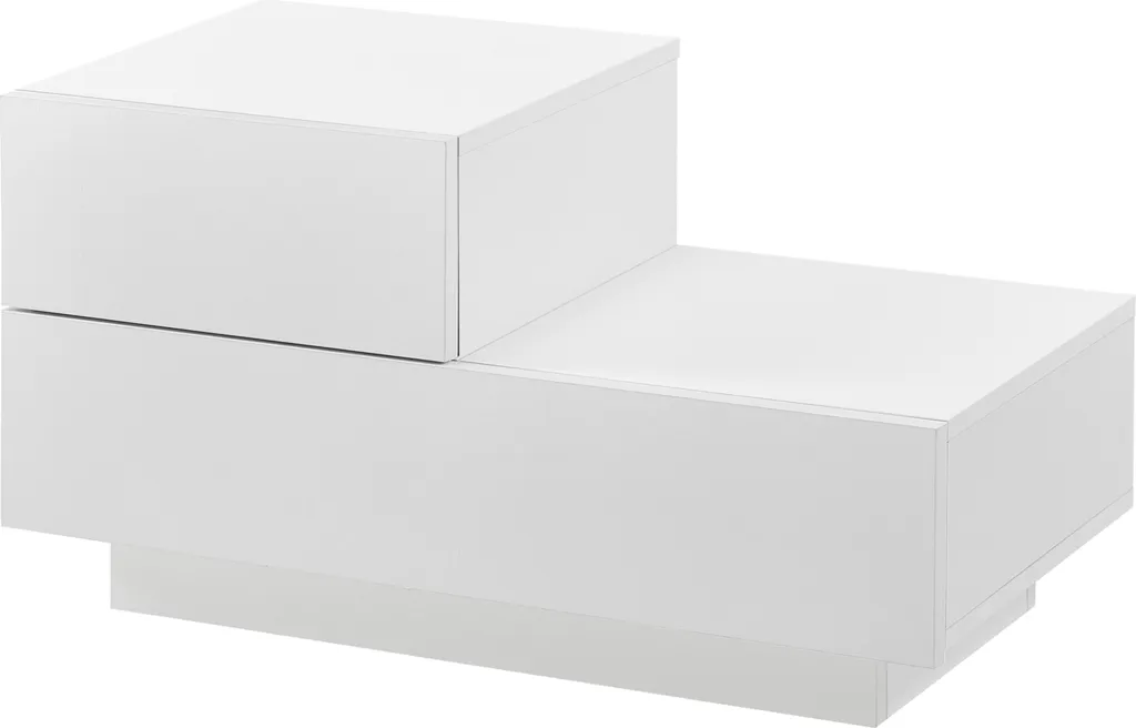 Table de chevet étroite pour petits espaces avec tiroirs blanc [en.casa]