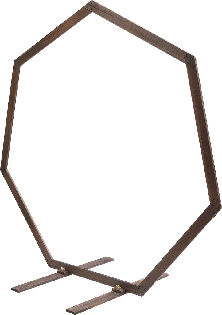 Support arche stable bois brun heptagone 2,24m contre chute décoration