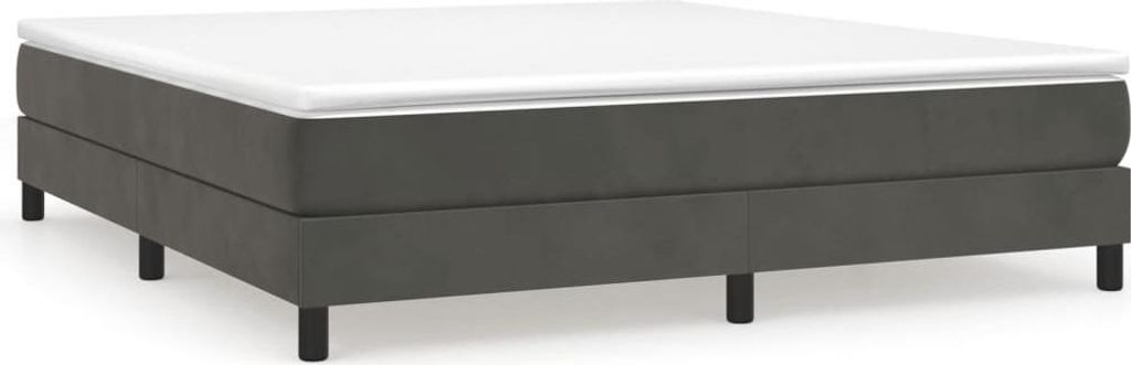 vidaXL Box spring bed frame dark grey 160x200 cm velvet Obrázok produktu 