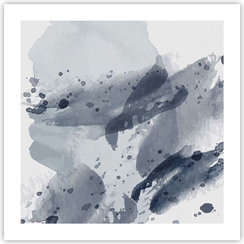 Poster - Poster ohne Rahmen - Abstraktion Blau Minimalismus - 50x50 cm - Wand Bild - Wanddeko - Wandbilder - Kunstposter - Wandposter - Bilder - Ku...