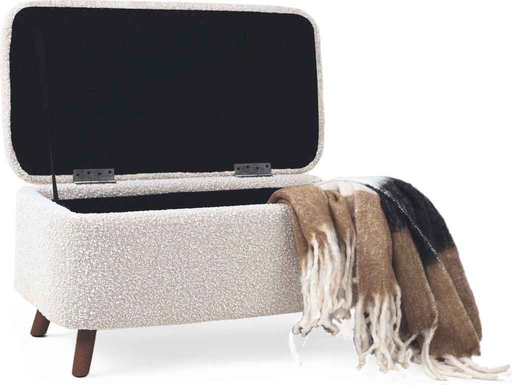 Julia Bank mit Aufbewahrung Bouclé beige - 83 x 39 cm