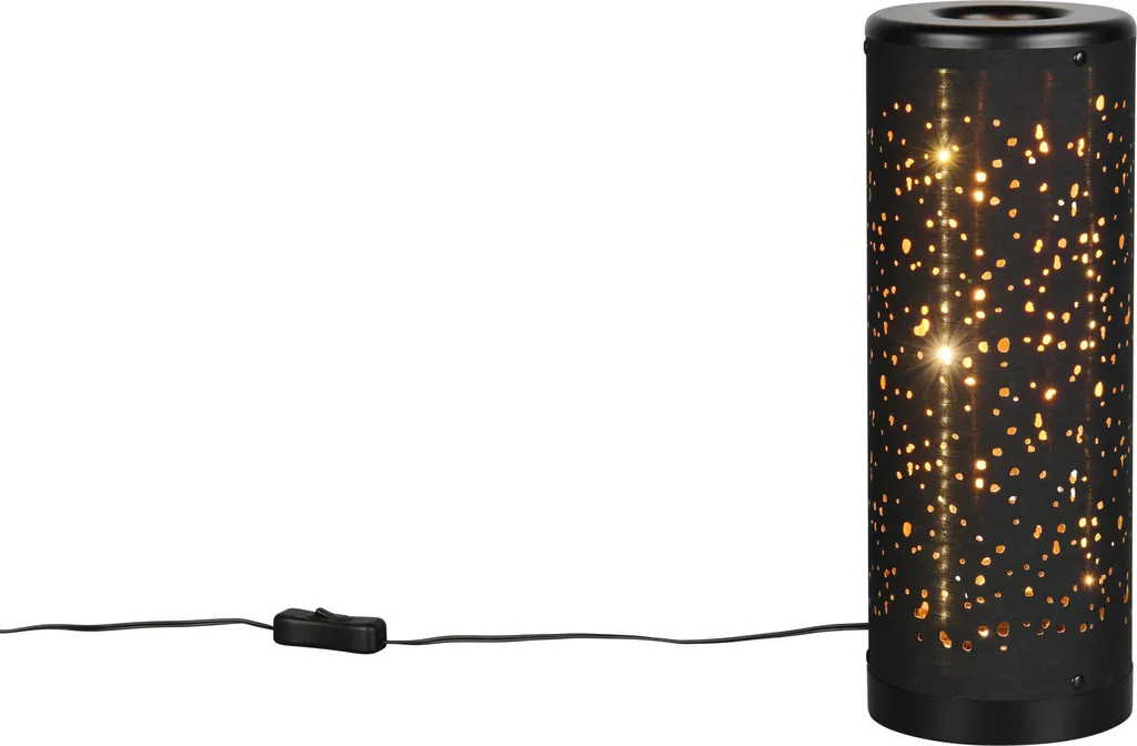 Lampada LED Tavolo Metallo Nero Traforata H 34,5 cm Efficienza A+++