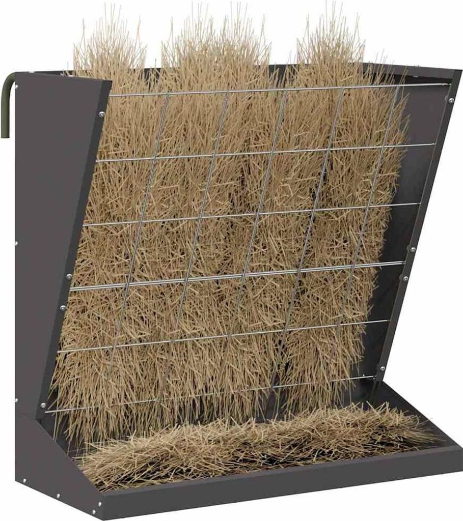 (Design 2026) Heu Futterspender Schwarz 71 x 33 x 70cm Kaltgewalzter Stahl - HOMMIE 988143 - Pferdefuttertröge