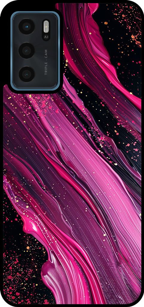 Smartphonica Telefon Fall geeignet für Oppo A16 / A16s / A54s mit Marmor-Druck - TPU zurück Abdeckung Fall Marmor-Design - lila rosa