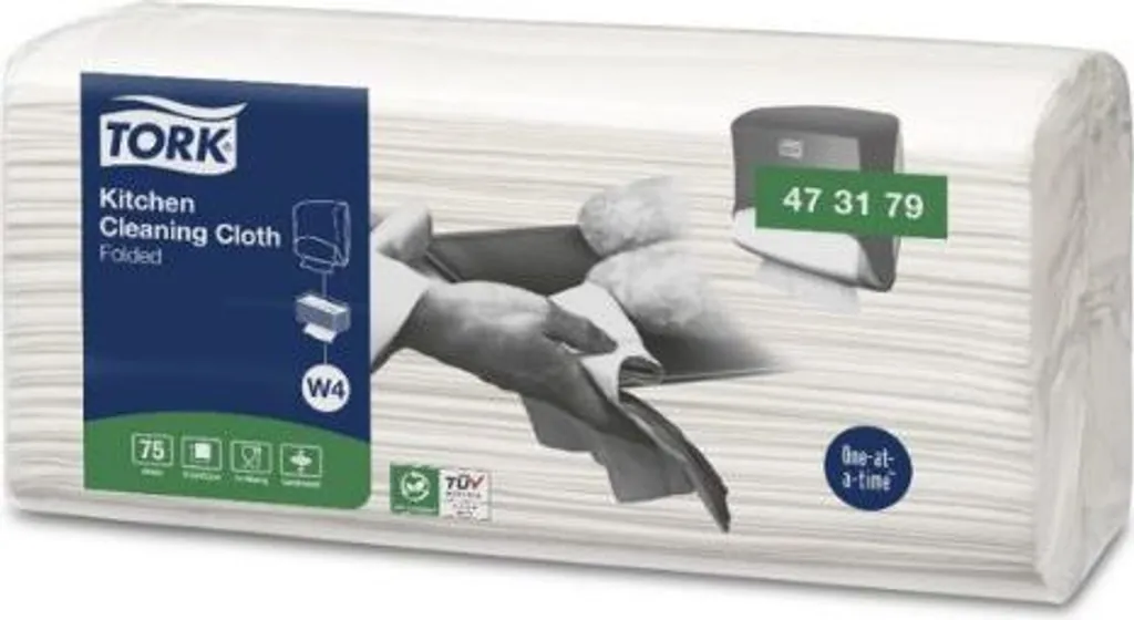 Lingettes Cuisine Tork 473179 : Anti-Traces et Spéciales Hygiène Blanc