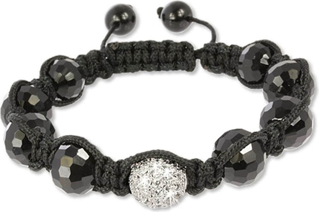 SilberDream 18cm Shamballa Armband Damen weiß glitzer Kugel Silber D2SDA032