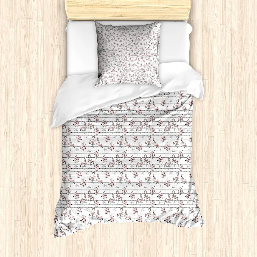Duvet Cover Set Esotico ABAKUHAUS 135x200: Chic Tropicale Rosa